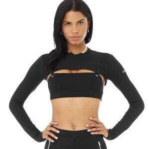 Alo Yoga Black Thrill Seeker Shrug Top NWT New Small S